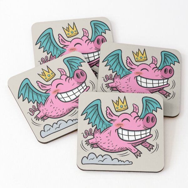 Item preview, Smiling Flying Pig King 2 designed and sold by Mike Kiev art.