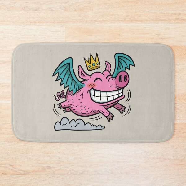 Item preview, Smiling Flying Pig King 2 designed and sold by Mike Kiev art.