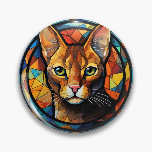 Item preview, Chausie Cat Stained Glass Leadlight Artistic Design Boys Girls designed and sold by rafaeltto.