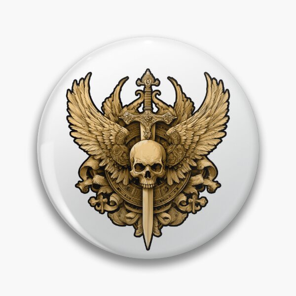 Item preview, Gothic skull sword emblem gold design designed and sold by robyeyedropy.