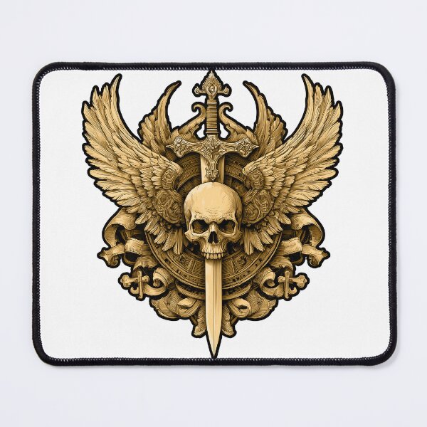 Item preview, Gothic skull sword emblem gold design designed and sold by robyeyedropy.