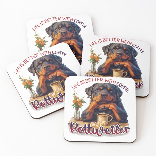 Item preview, Life is bettwer with coffee and my Rottweiler designed and sold by 123ks.