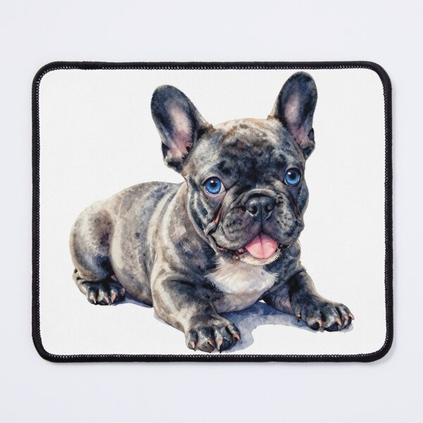 Item preview, Blue French Bulldog puppy watercolor designed and sold by WildArtIT.