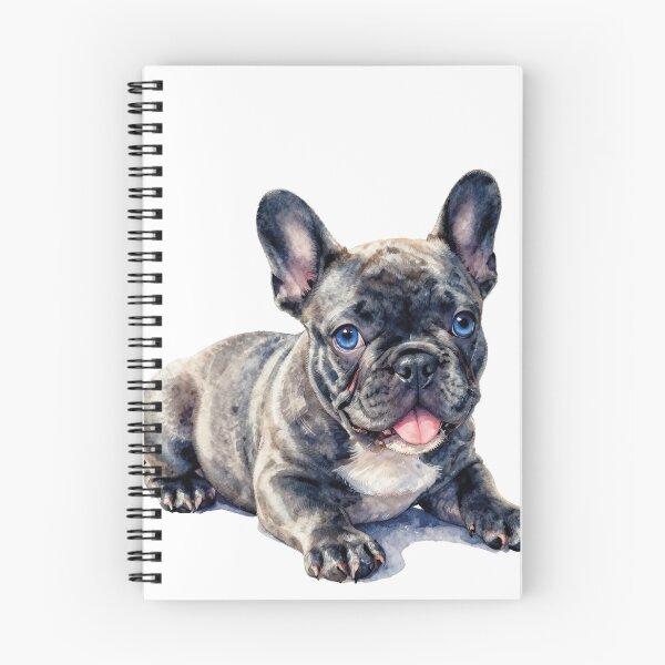 Item preview, Blue French Bulldog puppy watercolor designed and sold by WildArtIT.