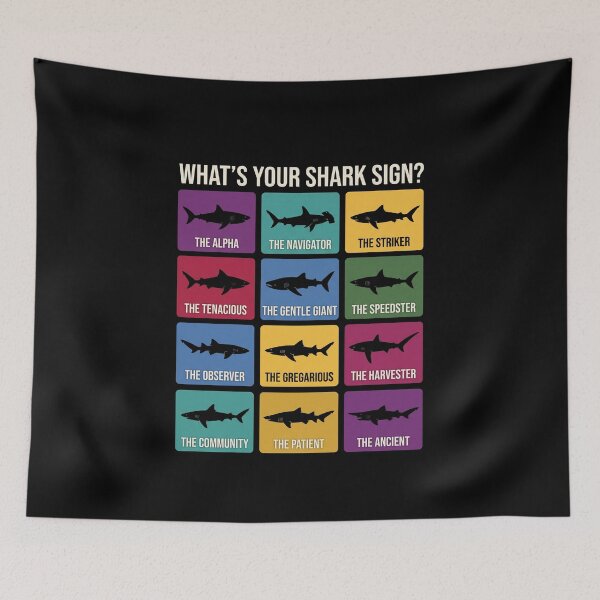 Item preview, What's Your Shark Sign Shark Personality Traits Zodiac Ocean Lover designed and sold by SofenArt.