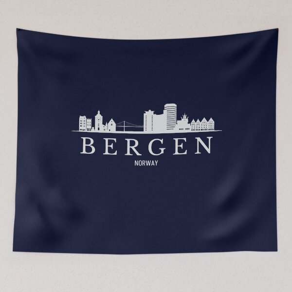Item preview, Bergen skyline, Bergen Norway designed and sold by Dressyourflag.