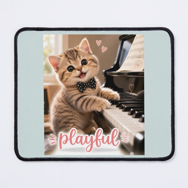 Item preview, Playful Kitten Playing Piano | Cute Cat | Playful Animal Design designed and sold by CJLindy.