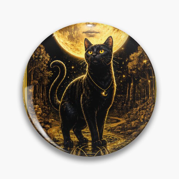 Item preview, The Moon Tarot card with Black Cat designed and sold by thirtyonestars.
