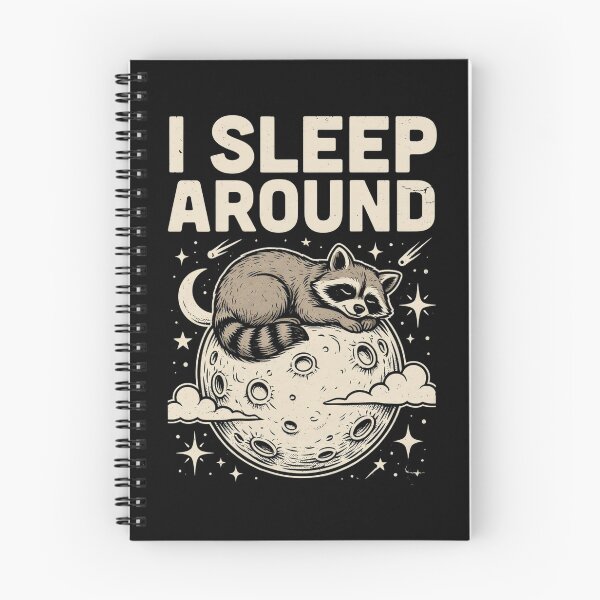 Item preview, Funny Camping Raccoon Sleeping on the Moon Retro Graphic designed and sold by Don't Crack Art.