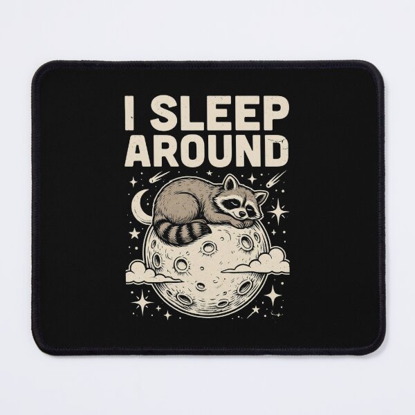Item preview, Funny Camping Raccoon Sleeping on the Moon Retro Graphic designed and sold by Don't Crack Art.