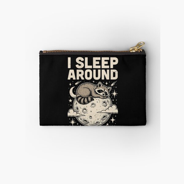 Item preview, Funny Camping Raccoon Sleeping on the Moon Retro Graphic designed and sold by Don't Crack Art.