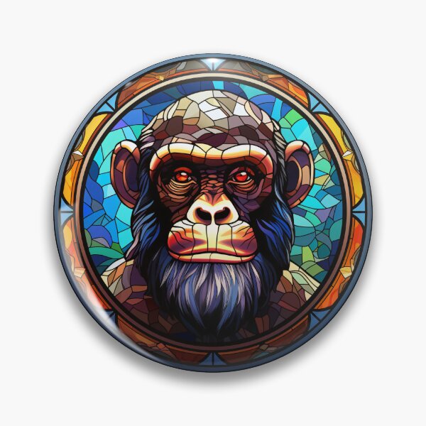 Item preview, Chimpanzee Stained Glass Leadlight Artistic Design Boys Girls designed and sold by rafaeltto.