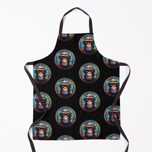 Item preview, Chimpanzee Stained Glass Leadlight Artistic Design Boys Girls designed and sold by rafaeltto.