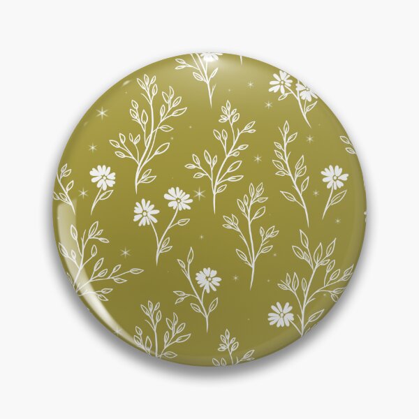 Item preview, Olive Green Wildflower Botanical Pattern designed and sold by Little Wimbly.