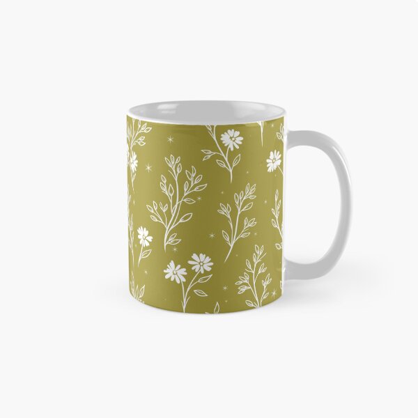 Item preview, Olive Green Wildflower Botanical Pattern designed and sold by Little Wimbly.