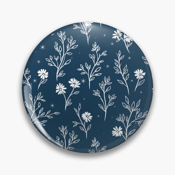 Item preview, Navy Blue Wildflower Botanical Pattern designed and sold by Little Wimbly.