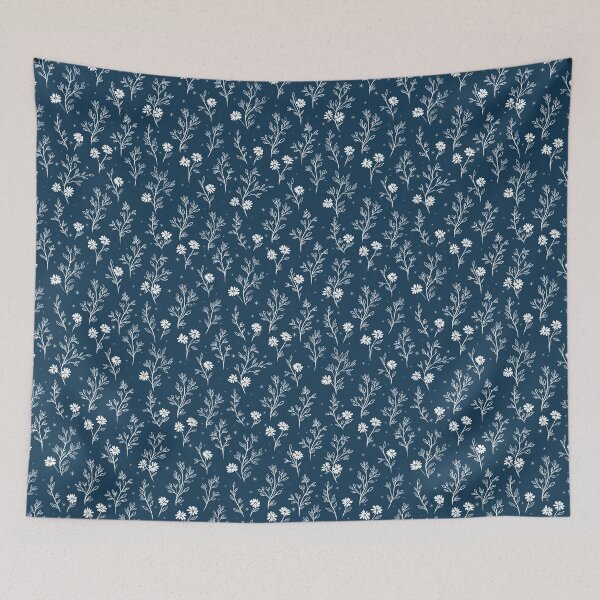Item preview, Navy Blue Wildflower Botanical Pattern designed and sold by Little Wimbly.