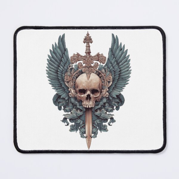 Item preview, Gothic skull sword emblem design designed and sold by robyeyedropy.