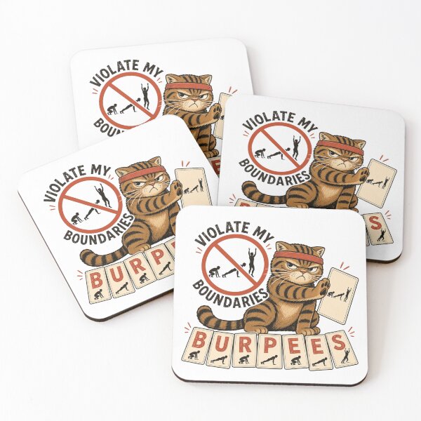 Item preview, Grumpy Tabby Cat Burpee Workout Humor Gift designed and sold by Gentlestate.