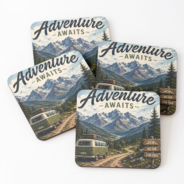 Item preview, Adventure Awaits Vintage Mountain Road Trip designed and sold by Origamoart.