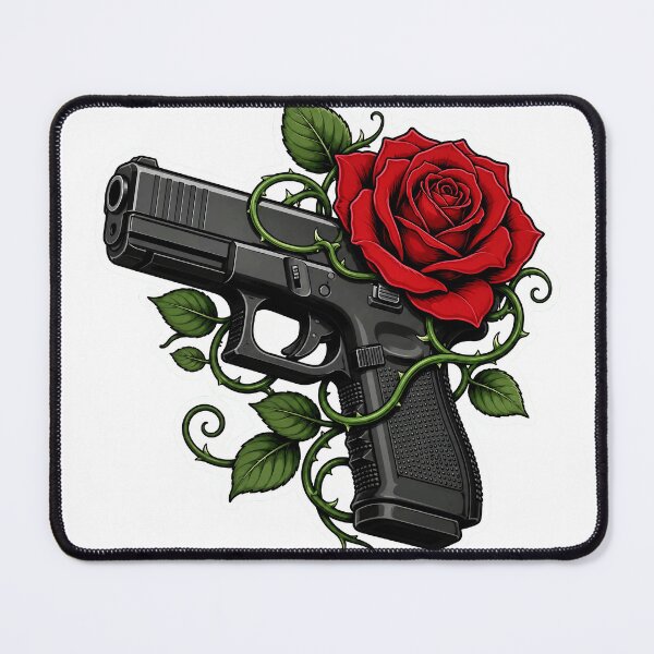 Item preview, Lethal Beauty Gun Wrapped In Red Rose designed and sold by Munib320.