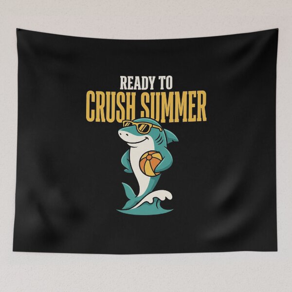 Item preview, Ready To Crush Summer Shark Beach Vacation Ocean Fun designed and sold by SofenArt.