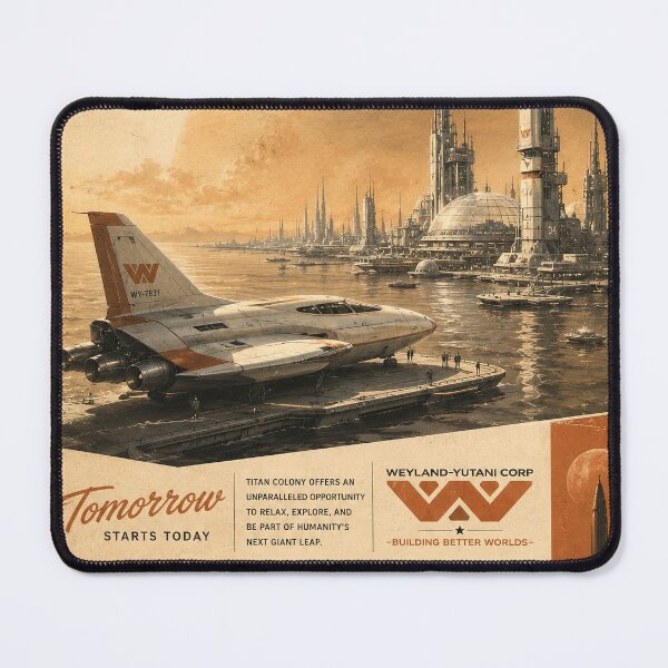 Item preview, Visit Titan Retro Space Travel Poster – Saturn Moon Art designed and sold by PlanetBPop.