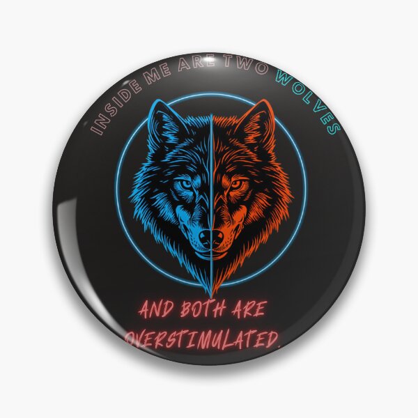 Item preview, Inside Me Are Two Wolves (Overstimulated Edition) Cyberpunk T-Shirt designed and sold by NikaRka.