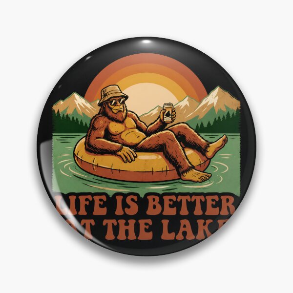 Item preview, Squatch at the Lake Funny Bigfoot Camping Adventure Design designed and sold by ronakris009.