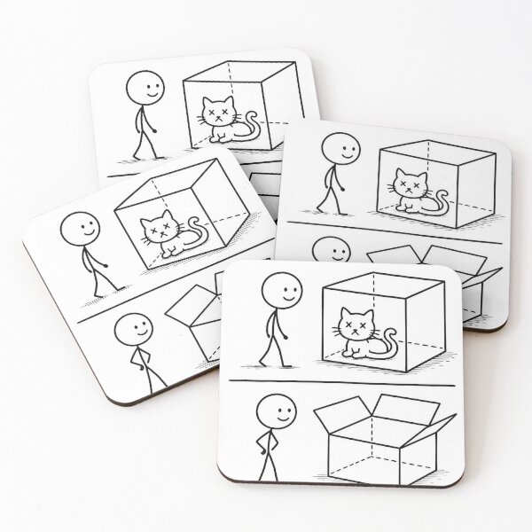 Item preview, Schrödinger's Cat – It Left | Funny Quantum Physics & Philosophy Stick Figure T-Shirt designed and sold by OkKafka.
