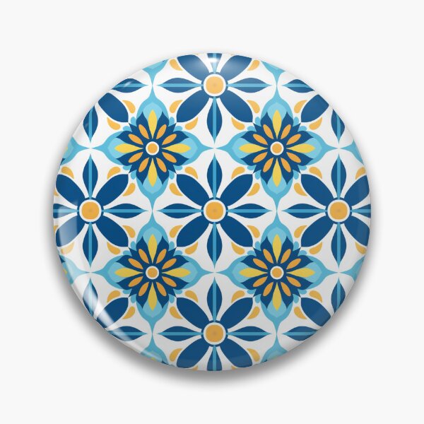Item preview, Navy Blue Star Flower Seamless Tile Pattern designed and sold by DigitaICraft.