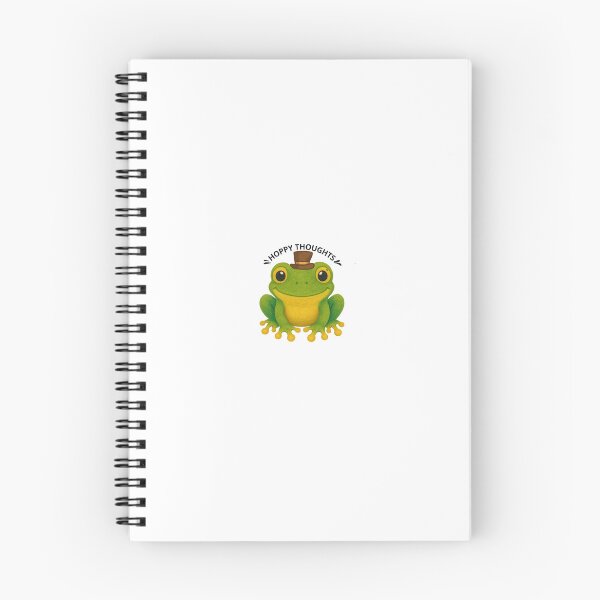 Item preview, Cute Frog with Top Hat - Hoppy Thoughts Pun designed and sold by DreamyBrushArt.