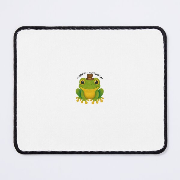 Item preview, Cute Frog with Top Hat - Hoppy Thoughts Pun designed and sold by DreamyBrushArt.