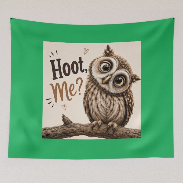 Item preview, Hoot, Me? | Cute Funny Owl | Whimsical Owl Pun Design designed and sold by CJLindy.