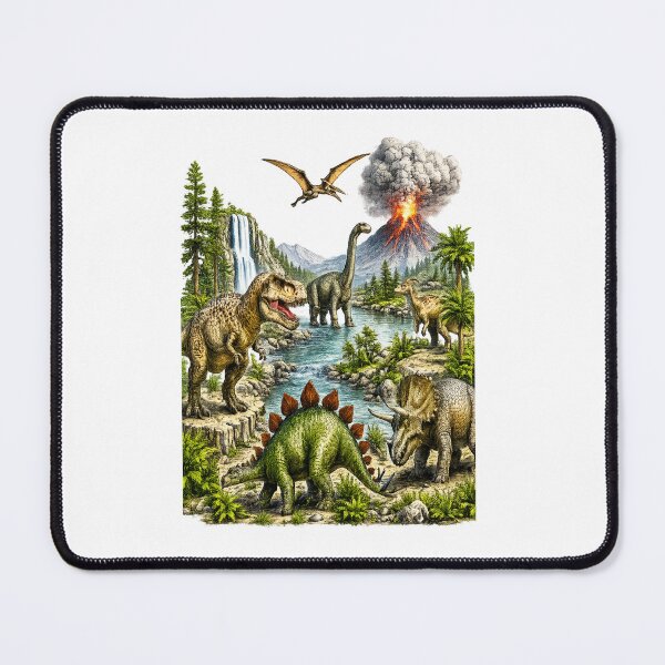 Item preview, Vintage Dinosaur Landscape Retro Prehistoric Nature Design designed and sold by ronakris009.