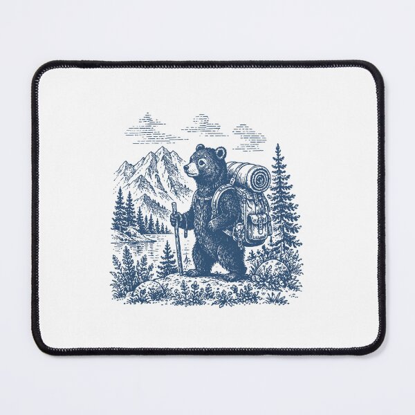 Item preview, Vintage Hiking Bear Retro Outdoor Adventure Design designed and sold by ronakris009.