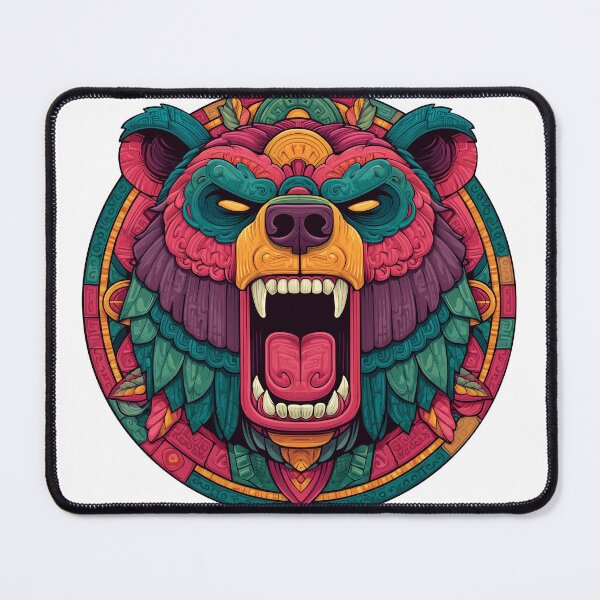 Item preview, Grizzly bear tribal head desing designed and sold by robyeyedropy.
