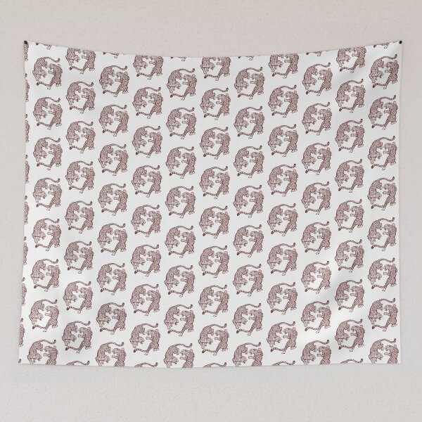 Item preview, Vintage Leopard Fighting Retro Wildlife Illustration designed and sold by ronakris009.