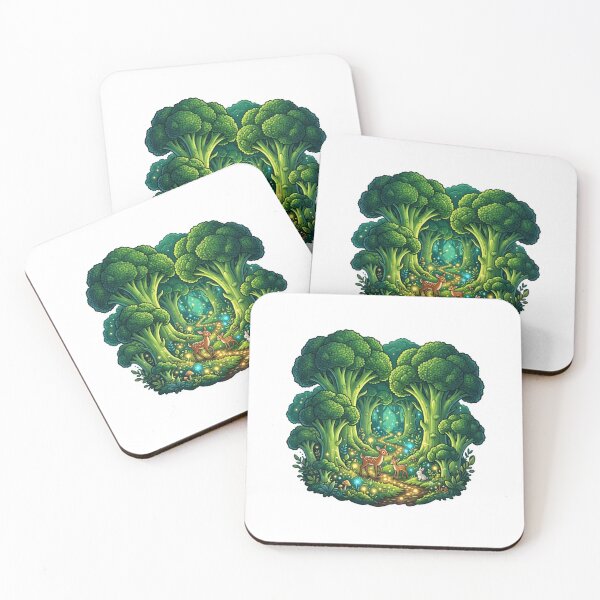 Item preview, Enchanted Broccoli Forest with Tiny Animals designed and sold by YNAMREG.
