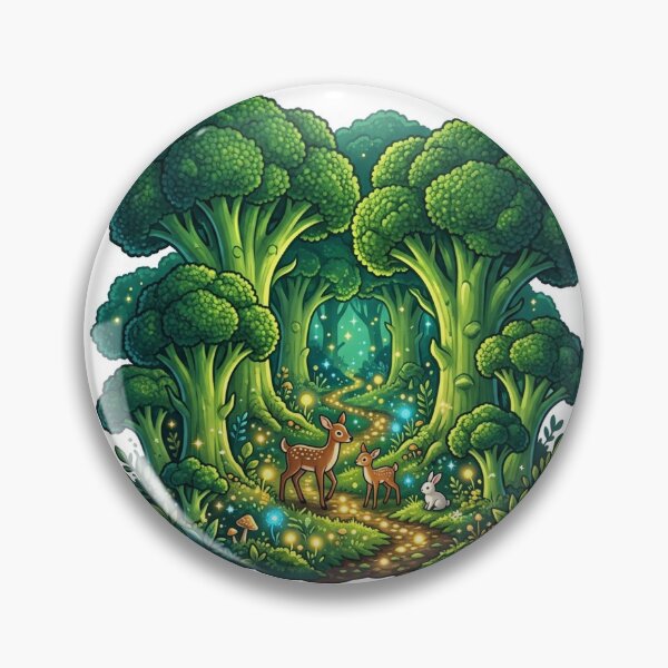 Item preview, Enchanted Broccoli Forest with Tiny Animals designed and sold by YNAMREG.