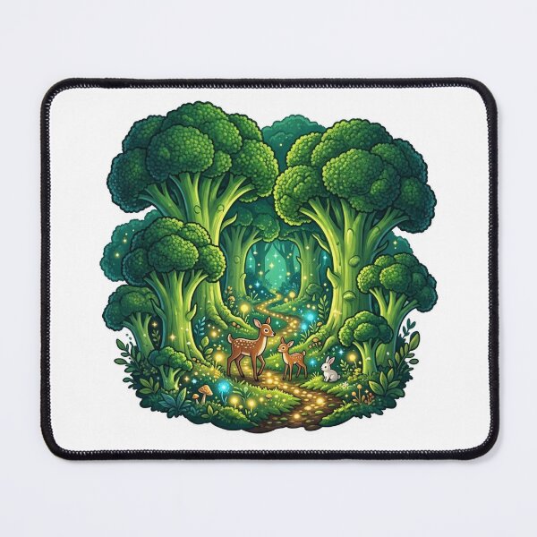 Item preview, Enchanted Broccoli Forest with Tiny Animals designed and sold by YNAMREG.