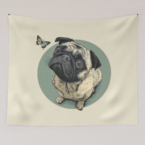 Item preview, Pug with butterfly designed and sold by Fran Fryberg.
