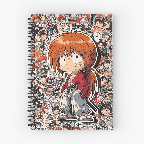 Item preview, Chibi Red-Haired Samurai | Vintage Anime Style Sticker Collage Art designed and sold by Dyan4.