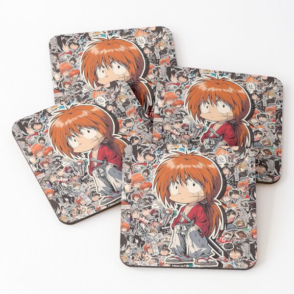 Item preview, Chibi Red-Haired Samurai | Vintage Anime Style Sticker Collage Art designed and sold by Dyan4.