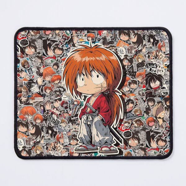 Item preview, Chibi Red-Haired Samurai | Vintage Anime Style Sticker Collage Art designed and sold by Dyan4.