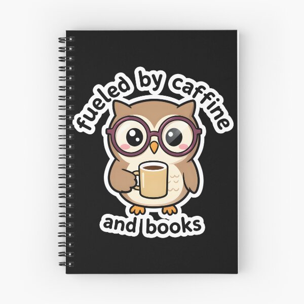Item preview, Cute Owl Fueled By Caffeine And Books Kawaii Nerd designed and sold by KCasual.