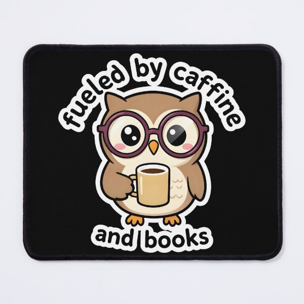 Item preview, Cute Owl Fueled By Caffeine And Books Kawaii Nerd designed and sold by KCasual.