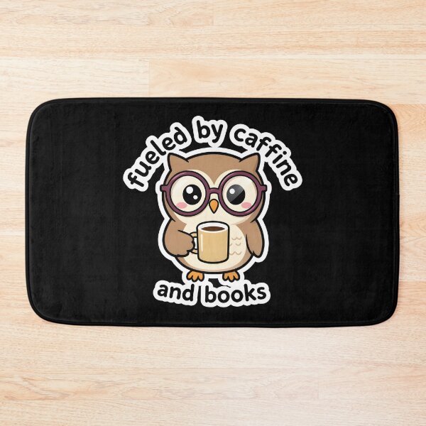 Item preview, Cute Owl Fueled By Caffeine And Books Kawaii Nerd designed and sold by KCasual.