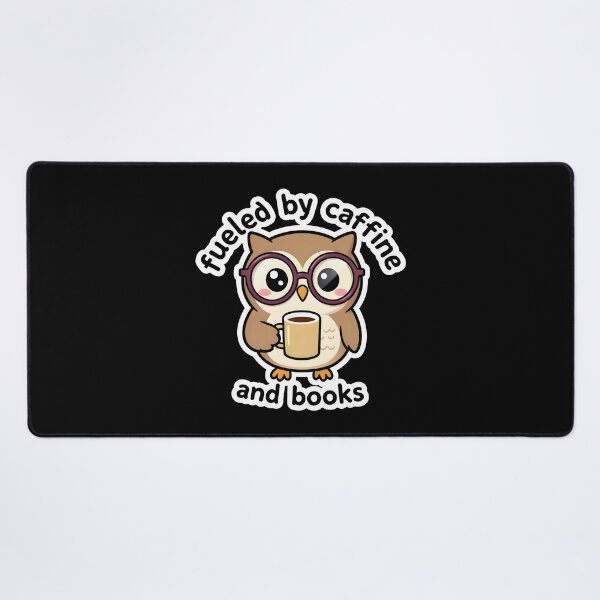 Item preview, Cute Owl Fueled By Caffeine And Books Kawaii Nerd designed and sold by KCasual.