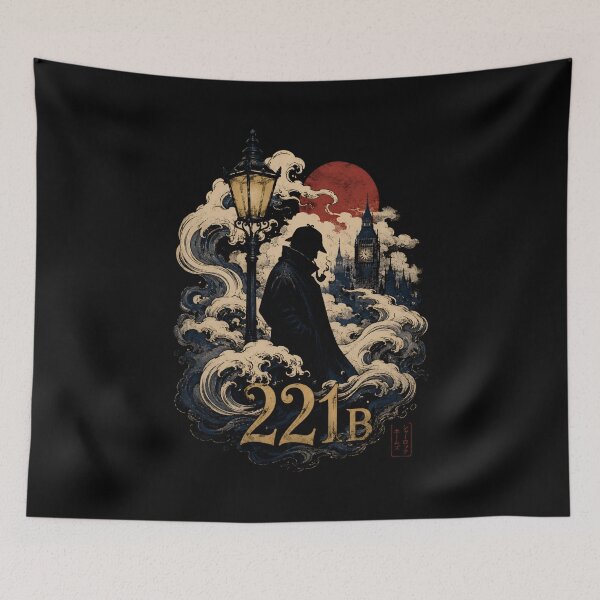 Item preview, Sherlock Holmes 221B Baker Street Japanese Ukiyo-e Silhouette Art designed and sold by Fenay Designs.